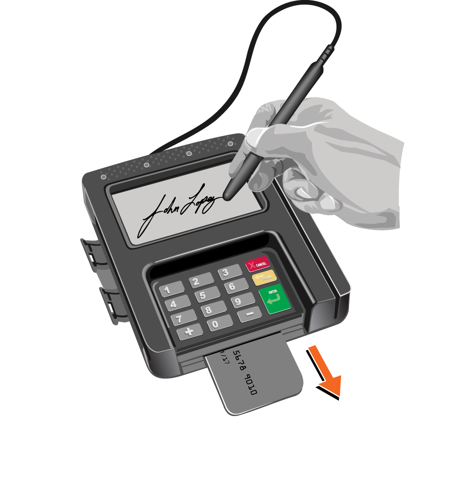 EMV Chip Card Machine Being Signed